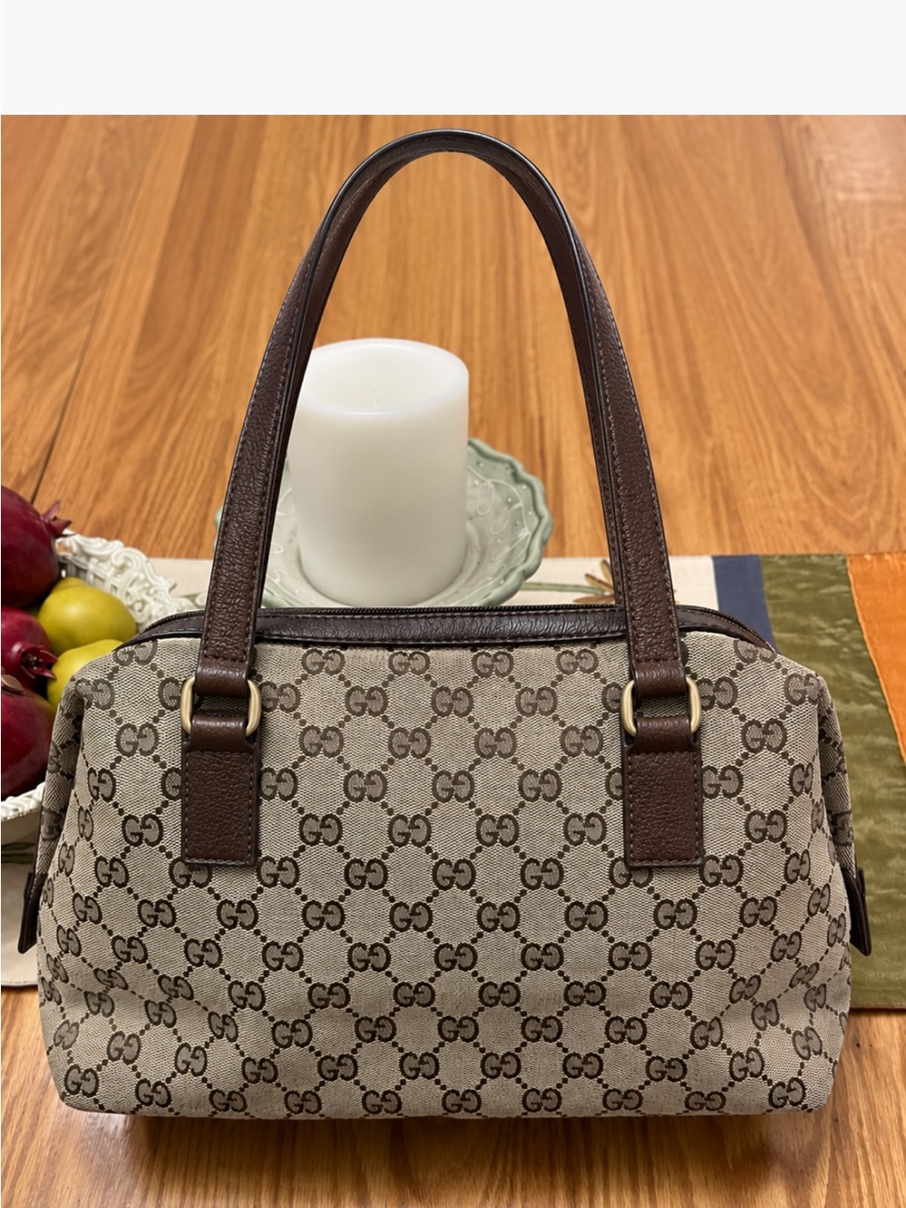 Gucci Beige/Brown GG Canvas Shoulder Bag
